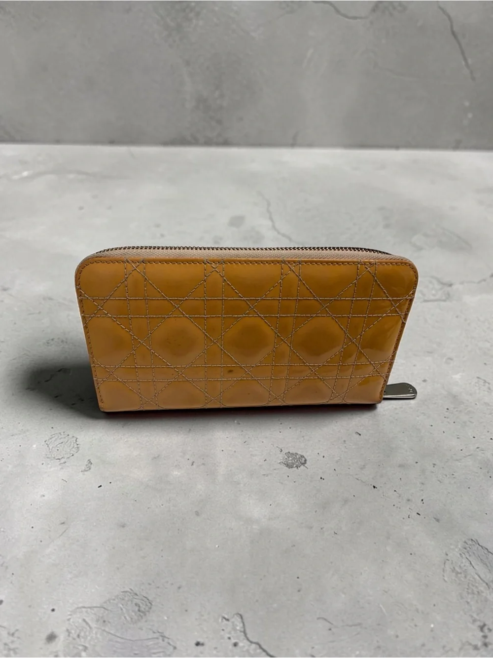 Dior Patent Cannage Lady Dior Continental Zip Wallet In Beige- COBLER SPECIAL 🌸